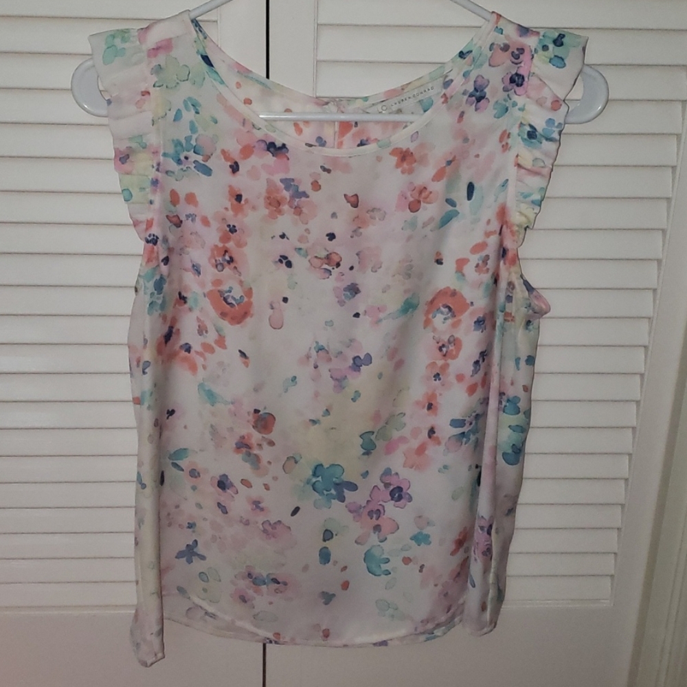 Lauren Conrad Watercolor Spring Blouse